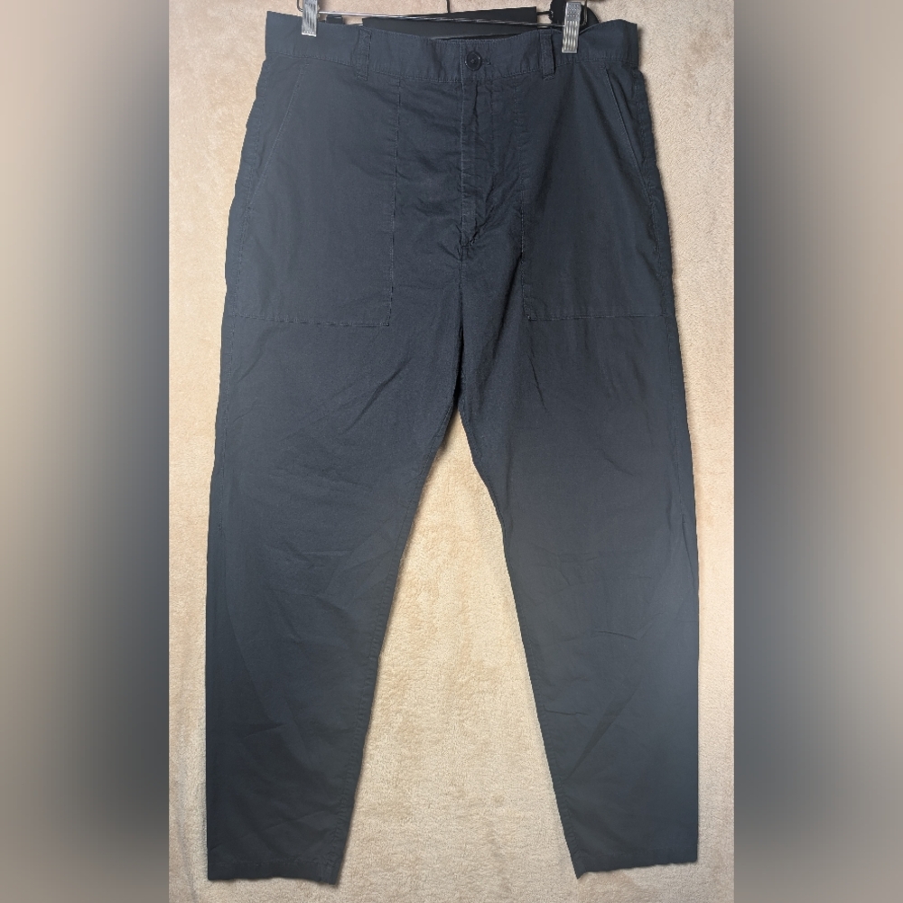 Men's COS Lightweight Chino Style Pants Black Size 36R 100% Cotton Baggy Skater